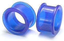 Translucent Cobalt Blue Silicone Tunnel by Kaos Softwear — 4g up to 2" — Price Per 1