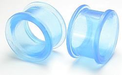 Translucent Blue Silicone Tunnel by Kaos Softwear — 4g up to 2" — Price Per 1 - Painful Pleasures