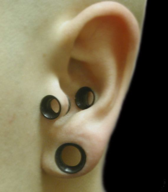 Silicone Skin Eyelets in Ears