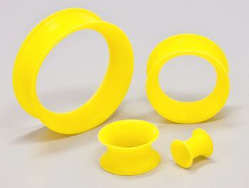Yellow Silicone Skin Eyelet by Kaos Softwear — 10g up to 1" — Price Per 1