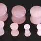 Rose Quartz Double Flare Plugs in 10g - 1" Sizes