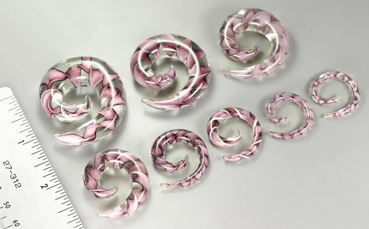 Purple Haze Ribbon Pyrex Glass Spiral — Price Per 1