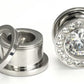 BLING Threaded Tunnel Plugs High Polish Steel Ear Jewelry 0g - 1" - Price Per 1
