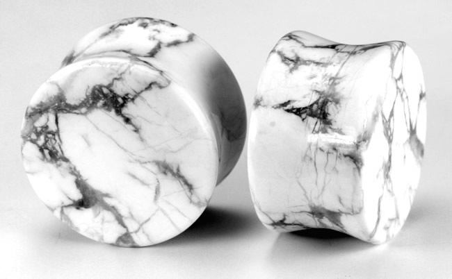 White Pine Howlite Stone Plug — Price Per 1