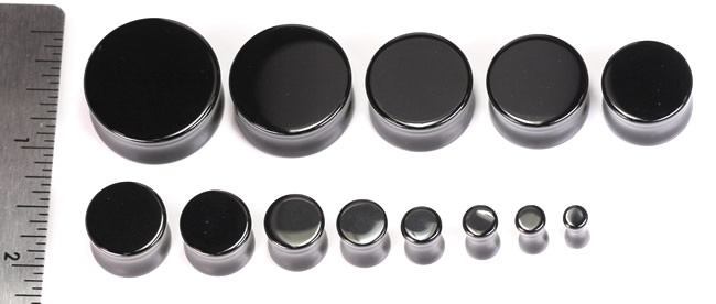 Custom Engraved Black Agate Stone Plug — Price Per 1