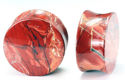 Double Flare JASPER STONE Plug - 8g - 1" - Price Per 1 - Painful Pleasures