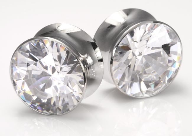 Bling Plug Double Flare Stainless Steel Bling Plug — Price Per Pair – Painful ...