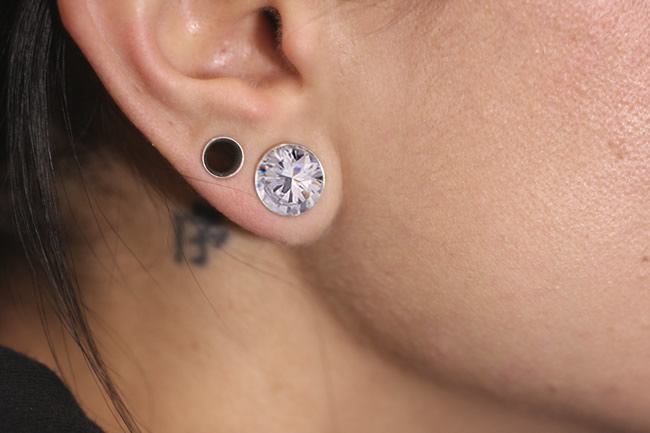 Bling Plug Double Flare Stainless Steel Bling Plug — Price Per Pair