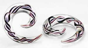 8g - 5/8" Pyrex Glass RIBBON SPIRAL - Price Per 1 - Painful Pleasures