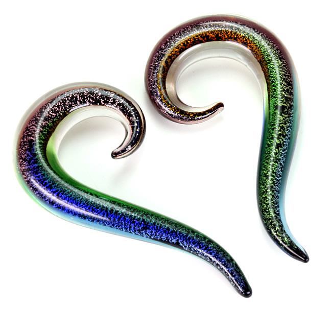 8g - 5/8" Pyrex Glass DICHROIC Glitter DROP - Price Per 1