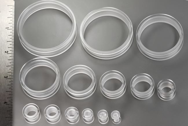 Clear Acrylic Threaded Tunnel — Price Per 1
