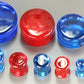 FLAT PLUGS RUBY RED Glass - Ear Gauge Jewelry - Price Per 1