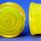FLAT PLUGS Swirl YELLOW Glass - Ear Gauge Jewelry - Price Per 1