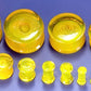 FLAT PLUGS Swirl YELLOW Glass - Ear Gauge Jewelry - Price Per 1