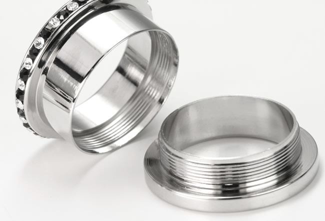 Stone Threading Thread INTERNAL THREADING Black Clear Alternate Stone Setting on Side & Top R