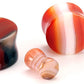 Red Agate Stone Double Flared Plug — Price Per 1