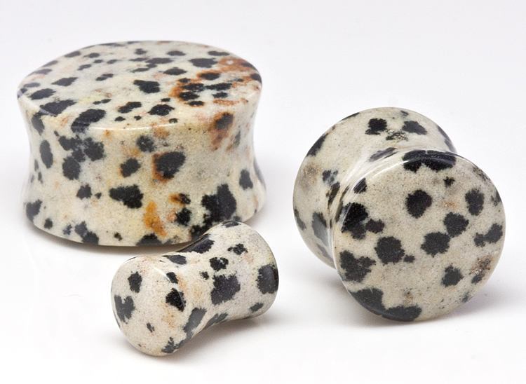 JASPER Dalmatian Stone Double Flare Plugs 10g - 1" - Price Per 1