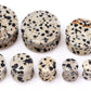 JASPER Dalmatian Stone Double Flare Plugs 10g - 1" - Price Per 1