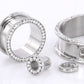 Crystal CZ Stones Threaded Tunnel - 4mm - 46mm - Price Per 1