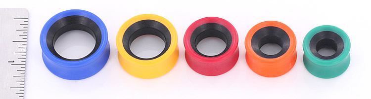 Blue with Black Inlay PROPYLUX Double Flare Plugs from 7/8" up to 1-3/8" - Price Per 1