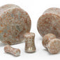 SPOT AGATE Stone Double Flare Plugs 10g - 1" - Price Per 1