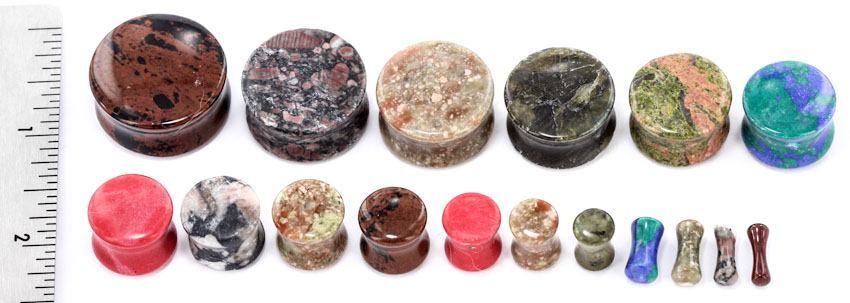 Peach Aventurine Stone Double Flare Plug — Price Per 1