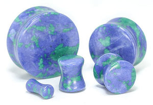 Azurite Malachite Stone Plug — Price Per 1 - Painful Pleasures
