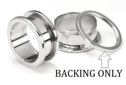 BACKING ONLY For Threaded Tunnels 10g to 1" - Price Per 1 - Painful Pleasures