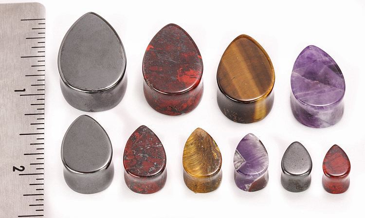 Amethyst Stone Tear Drop Plug — Price Per 1