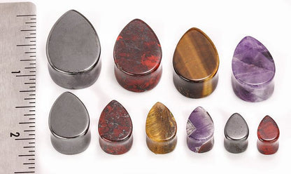 Amethyst Stone Tear Drop Plug — Price Per 1 - Painful Pleasures