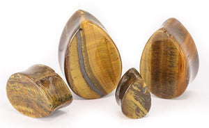 TIGER EYE TEAR Drop Stone Plug Price Per 1 - Painful Pleasures