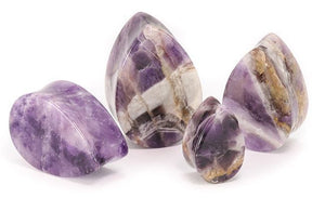 Amethyst Stone Tear Drop Plug — Price Per 1 - Painful Pleasures