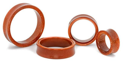 Red Goldstone Glass Double Flare Hollow Plug - Price Per 1 - Painful Pleasures