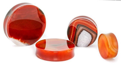 Red Agate Stone Plug — Price Per 1 - Painful Pleasures