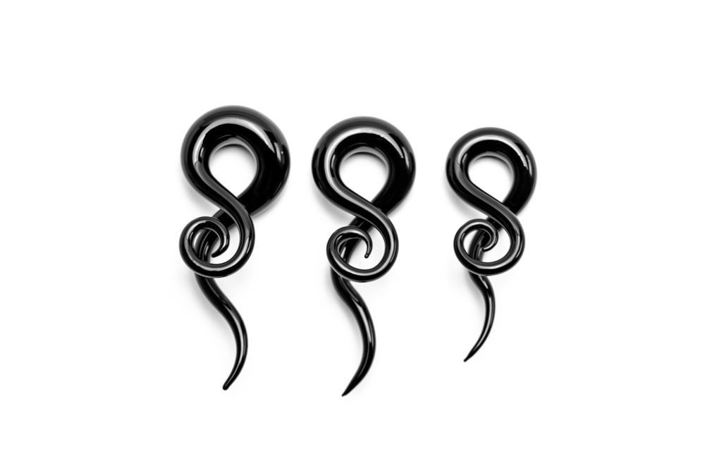 BLACK Curls and Loops Glass Hanger Style Price Per 2