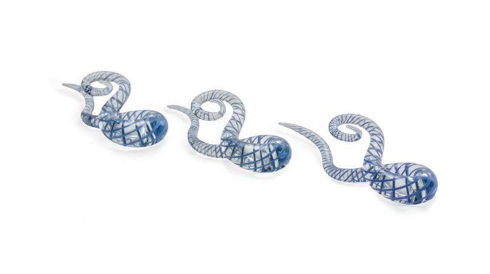 Curls and Loops Glass Hanger Style Blue/Clear Price Per 2
