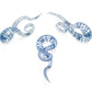 Curls and Loops Glass Hanger Style Blue/Clear Price Per 2