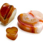 Red Agate Stone Double Flared Heart Plug — Price Per 1 - Painful Pleasures