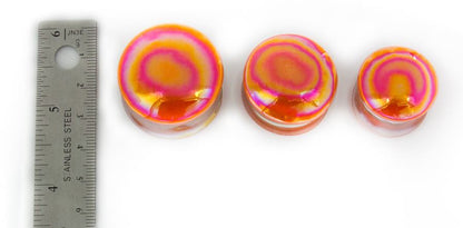 CREAMSICLE Front Glass Double Flare Plugs - Price Per 1 - Painful Pleasures