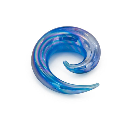 Blue Lucifer Spiral Glass Plug - Price Per 1