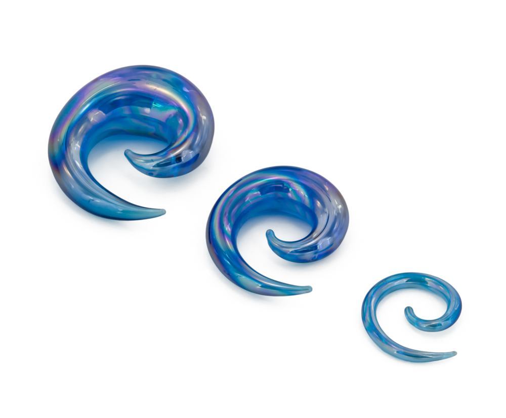 Blue Lucifer Spiral Glass Plug Multiple