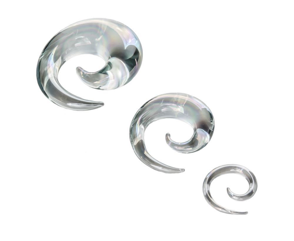 Clear Lucifer Spiral Glass Plug – Price Per 1 Multiple