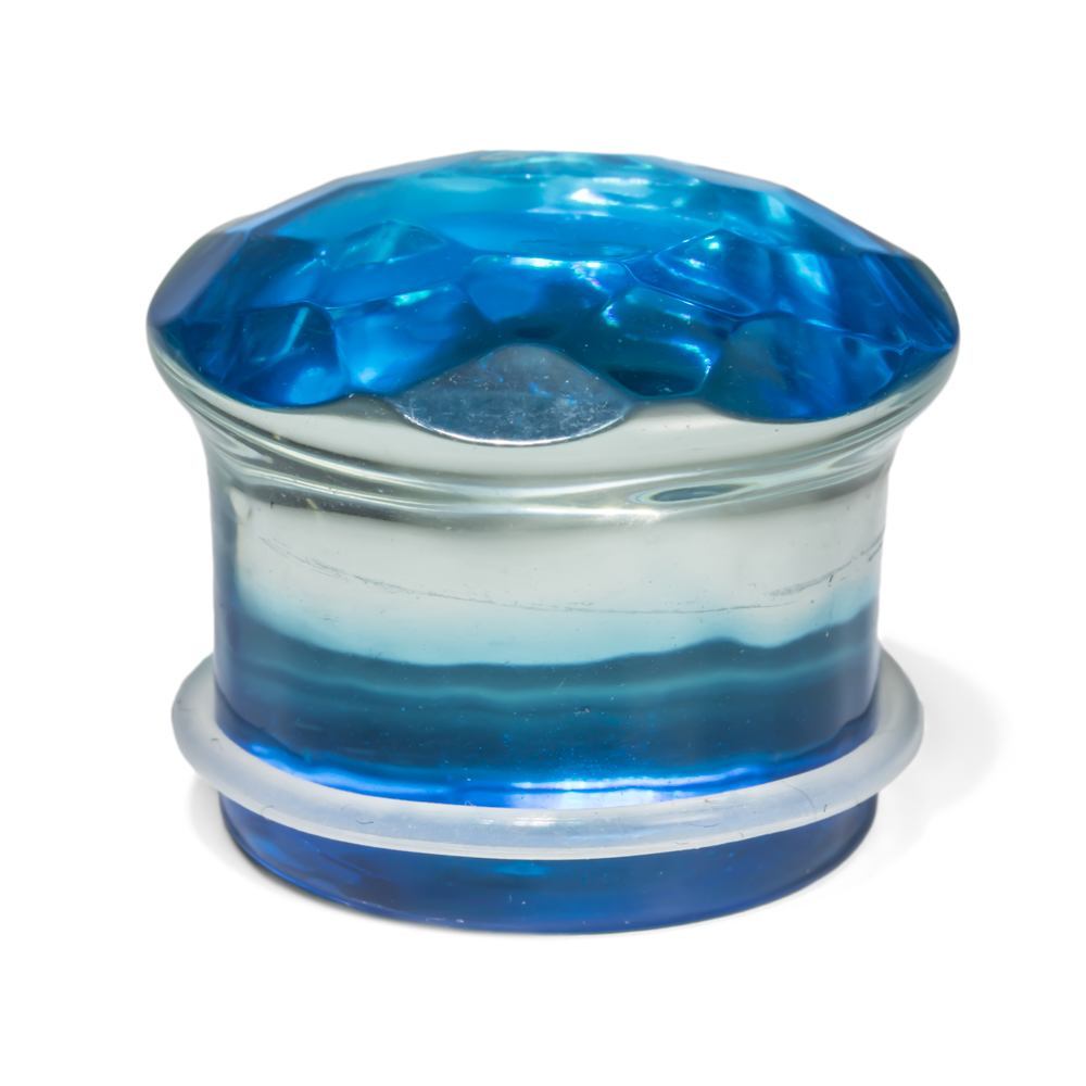 Blue Faceted Single Flare Glass Plug - Price Per 1