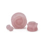 ose Quartz Stone Plug with Carved Rose Front – 2g to 1” – Price Per 1
