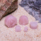 ose Quartz Stone Plug with Carved Rose Front – 2g to 1” – Size Reference