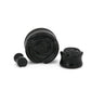 Black Glass Stone Plug with Carved Rose Front – 2g to 1” – Price Per 1