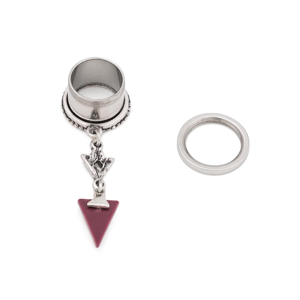 Dangling Prism Chain Threaded Steel Tunnel — Angled View