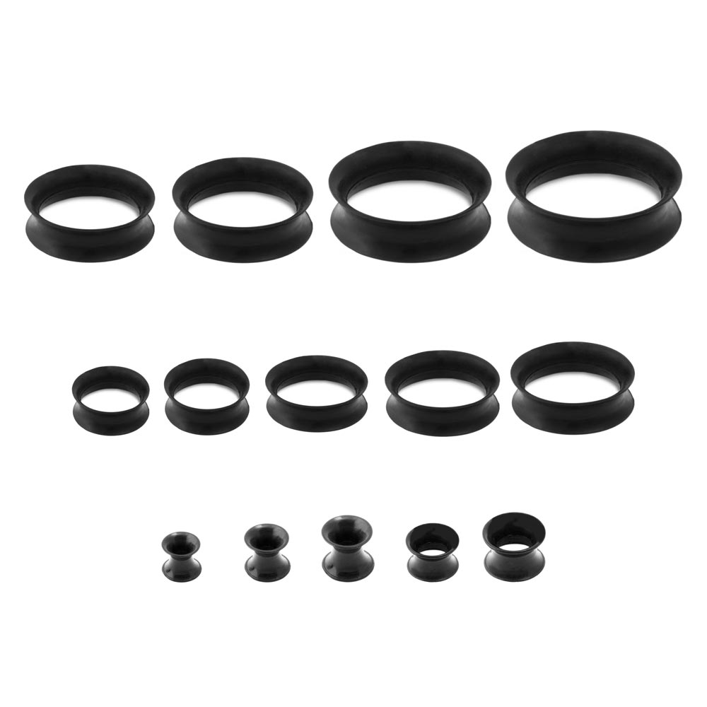 Black Silicone Eyelet Tunnel — Price Per 1