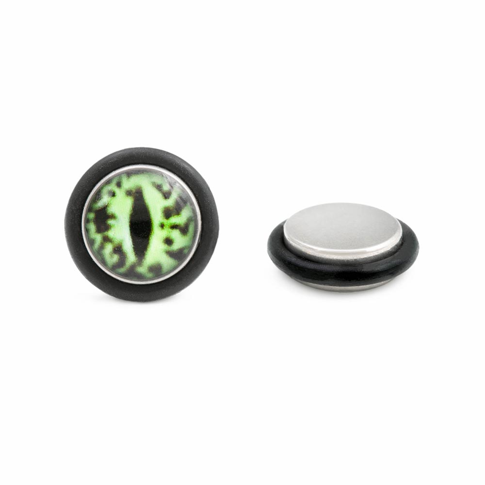 16g Green Eye Fake Plug — External 1.2mm Threading