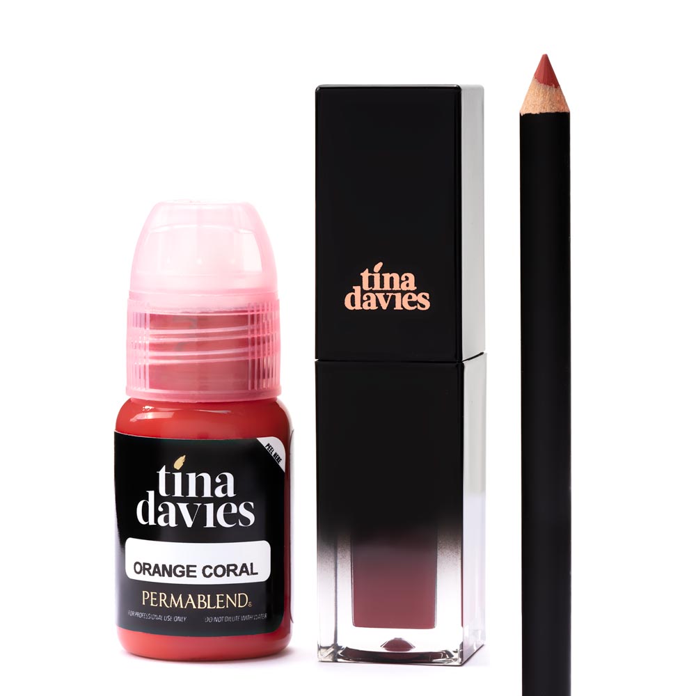 Tina Davies Lip Trio  — Perma Blend — Orange Coral